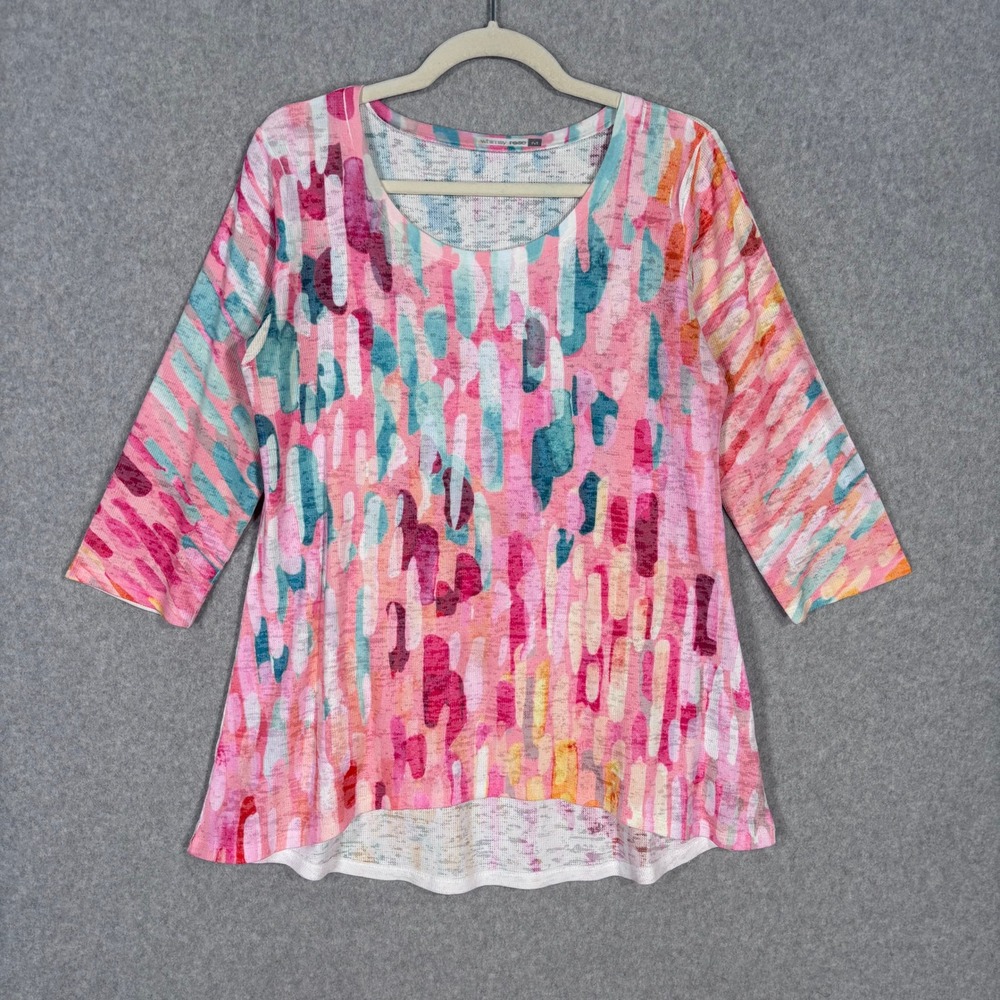 Sundance Whimsy Rose‎ Waffle Babydoll Tunic Medium Thermal Abstract Artsy USA